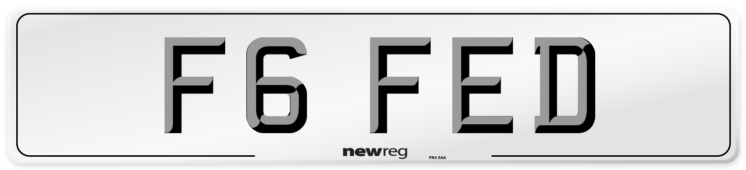 F6 FED Number Plate from New Reg